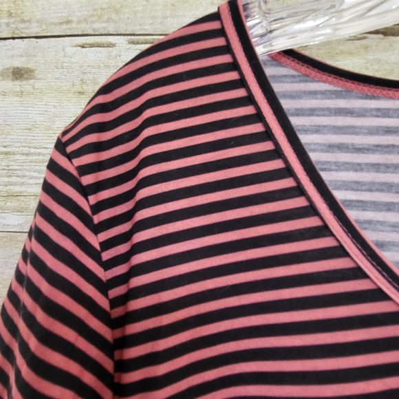 EUC LuLaRoe Perfect T Large - Pink & Black Stripes - Picture 3 of 6
